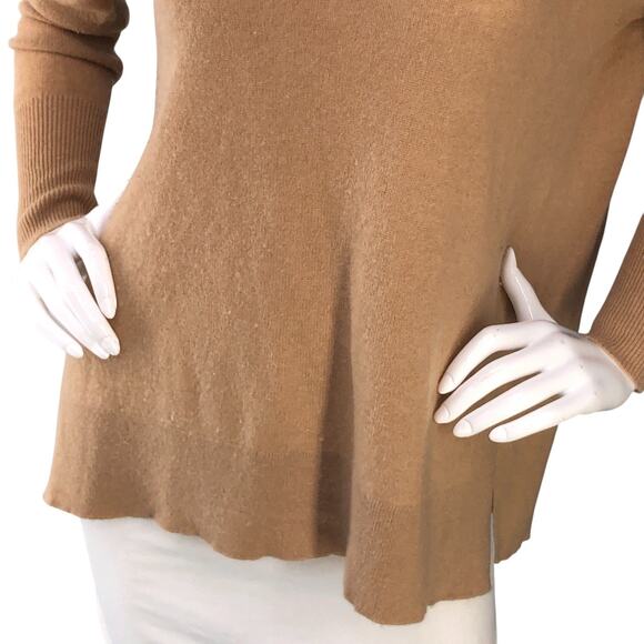 Halogen Sweater Womens S 100% Cashmere Camel V-Neck Long Sleeve - Picture 3 of 14